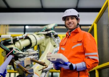 Professional Technicians Team Checking Parts of Automatic Robotic ...
